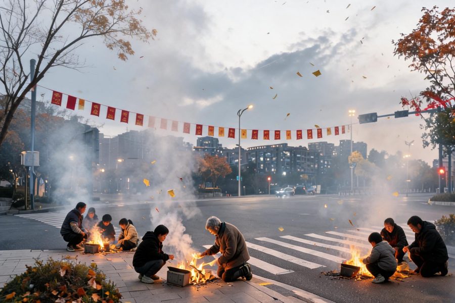 十字路口烧纸